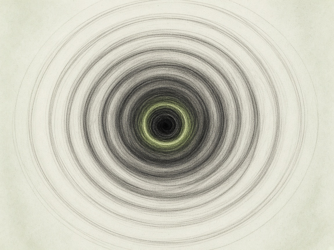 Concentric rings spiraling inward toward a dense point
